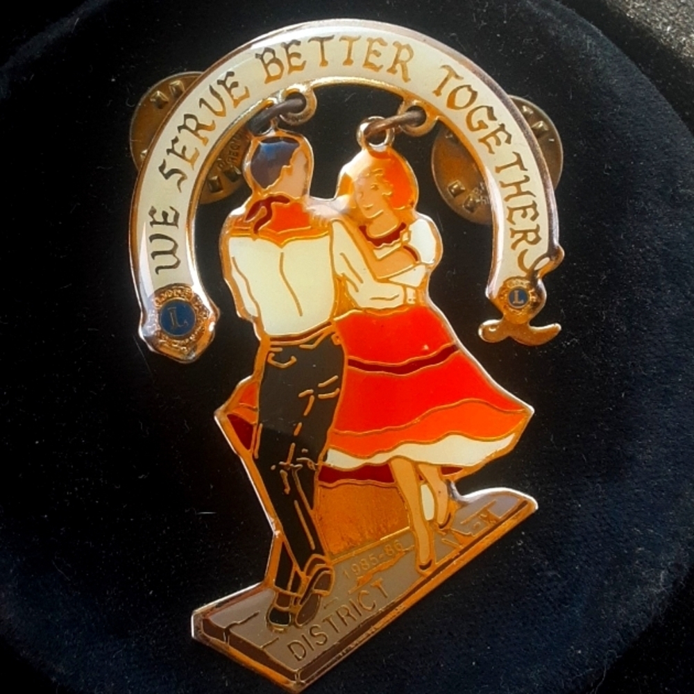 Dancing Couple Enamel Pin, Loins Club